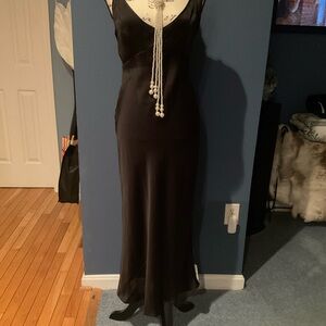Elegant Black Satin Slip Dress